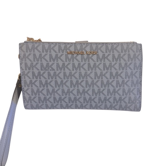 Michael Kors Blue Clutch Wristlet with Signature MK Monogram - Picture 2 of 9